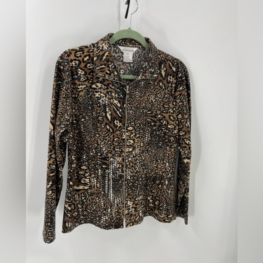Exclusively Misook Leopard Print, Sequent Zip Fro… - image 1